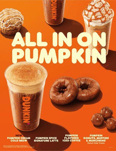 Dunkin' Donuts ad for Pumpkin Spice products