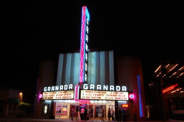 Image of the outside of the Granada theater